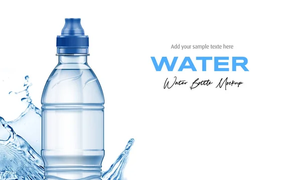 Plastic Water Bottle Mockup Splash Water — Foto de Stock