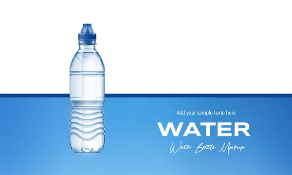 Plastic Water Bottle Mockup Splash Water — Fotografia de Stock