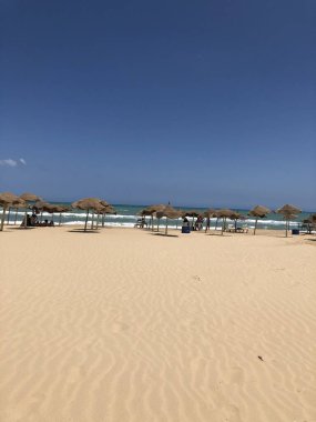 View of a deserted beautiful mediterranean beach in Tunisia