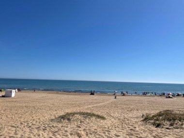View of a deserted beautiful mediterranean beach in Tunisia