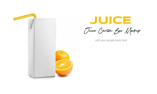 Juice Box Package Straw Mockup — Foto de Stock