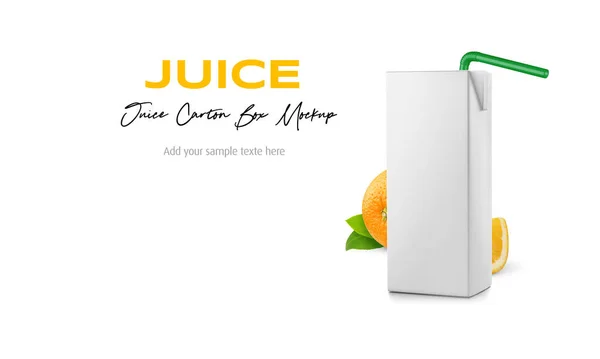 Juice Box Package Straw Mockup — Foto de Stock