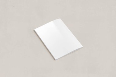 A4 Advertising Magazine, Brochure, Catalog, Mockup 3D Rendering on Beige background
