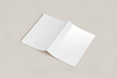 A4 Advertising Magazine, Brochure, Catalog, Mockup 3D Rendering on Beige background