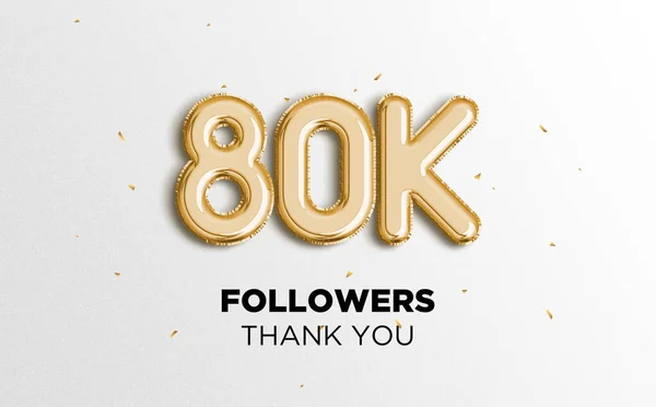 Celebración 80K Seguidores Afiche Logros Redes Sociales Los Seguidores Agradecen — Foto de Stock