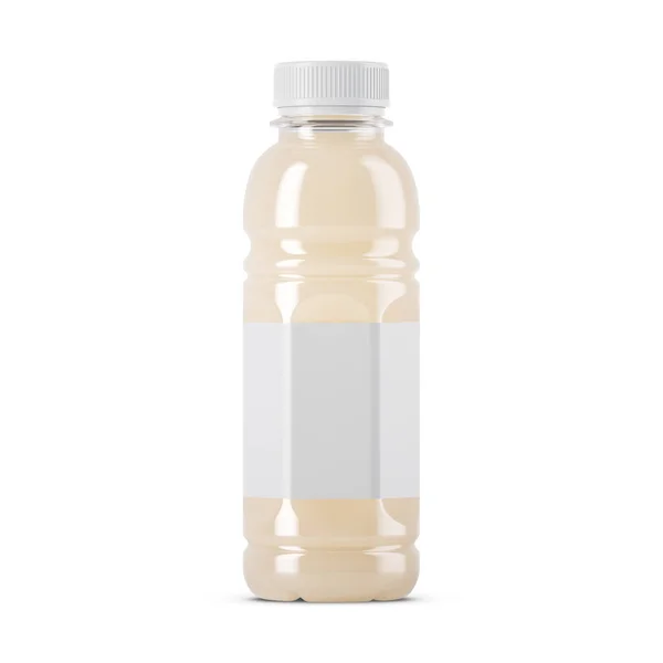 Suco Plástico Refrigerante Garrafas Mockup Com Renderização Etiqueta Branco — Fotografia de Stock