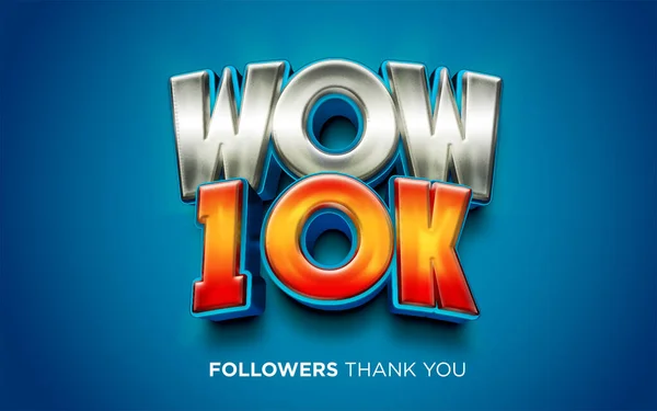 Celebración 10K Seguidores Afiche Logros Redes Sociales Seguidores Gracias Lettering —  Fotos de Stock