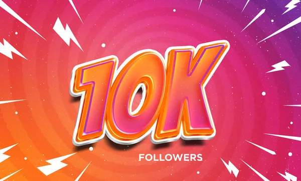 10K Volgers Vieren Feest Affiche Voor Sociale Media Volgers Danken — Stockfoto