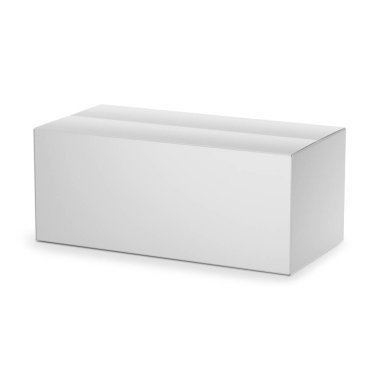 Beyaz Arkaplanda Karton Kutu Yapılandırması 3B