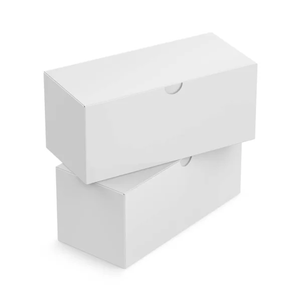 Paper Box Mockup Weergave Witte Achtergrond — Stockfoto