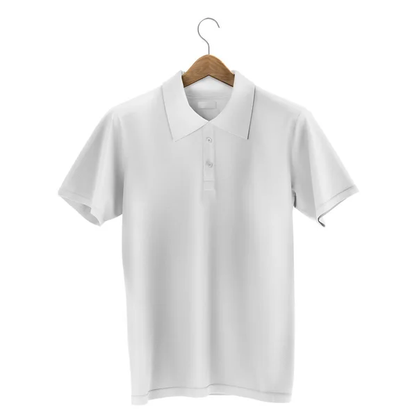 Shirt Bianche Bianche Mockup Rendering Sfondo Bianco — Foto Stock