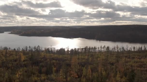 Allevamento ittico sul Lago Ladoga, riprese aeree — Video Stock