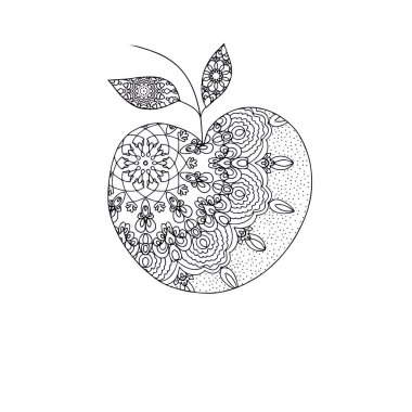 vector hand drawn doodle drawing. a set of stylized apple with fruit. perfect for printing