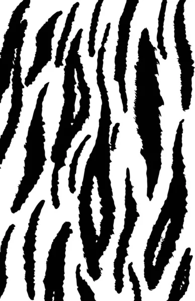 Resumen tigre vertikal rayas en blanco y negro, exótico animal piel diseño fondo. — Vector de stock