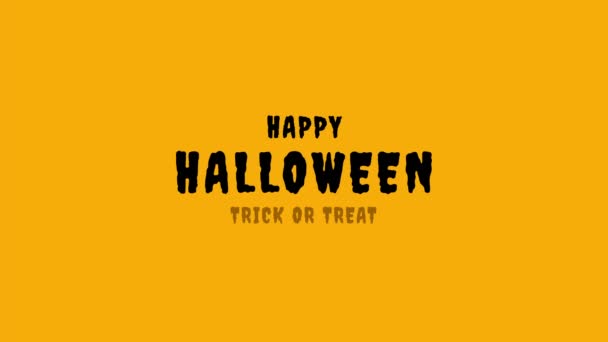 Animation Halloween Joyeux Halloween Trick Treat Octobre Effrayant Effrayant Horreur — Video