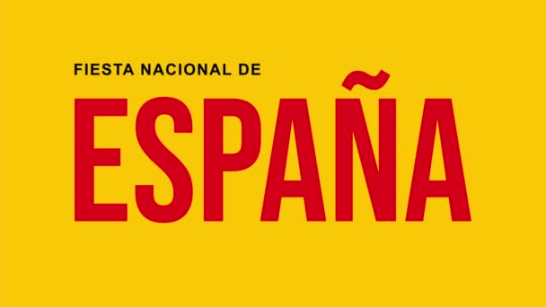 Narodowy Dzień Hiszpanii Fiesta Nacional Espana Dia Octubre Przetłumacz National — Wideo stockowe