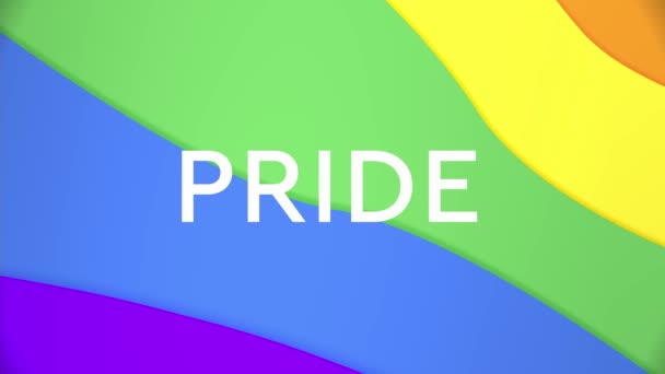 六月的同志骄傲月Lgbtq彩色彩虹旗 同性恋自豪感概念的原色符号 — 图库视频影像