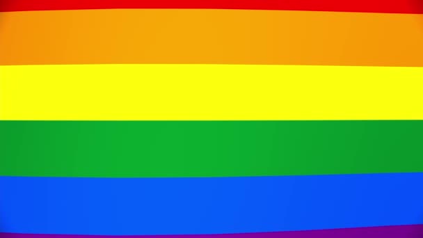 Orgullo Gay Lgbtq Multicolor Bandera Del Arco Iris Ondeando Mes — Vídeo de stock