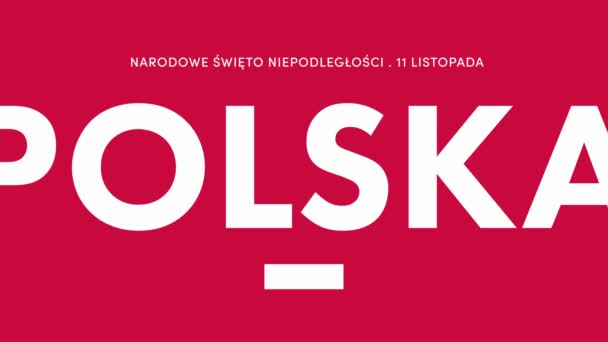 Dia Independência Polônia Polaco Narodowe Wito Niepodlegoci Polska Tradução Dia — Vídeo de Stock