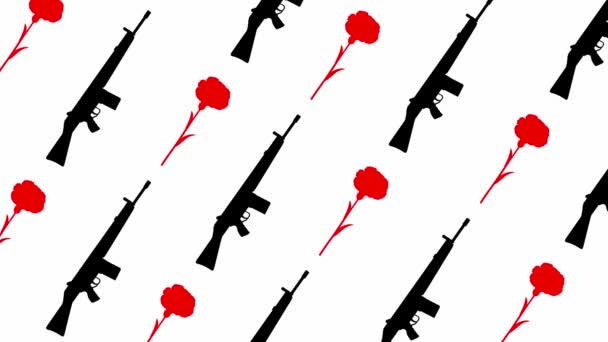 April Portugal Freedom Day Illustration Clove Revolution Carnations — Stock Video
