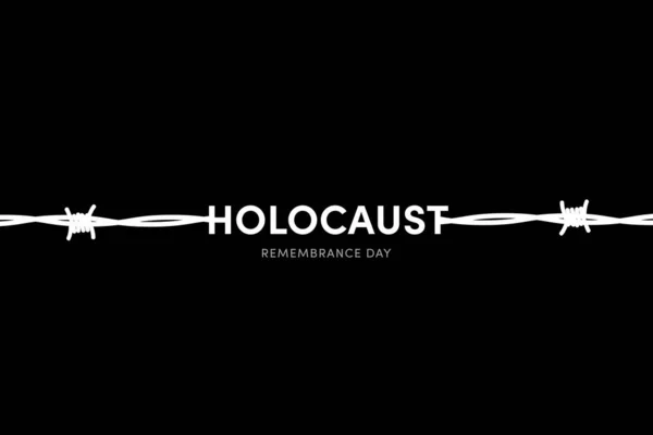Holocaust Remembrance Day Illustration Barbed Wire Black Background Remember International — Stockfoto