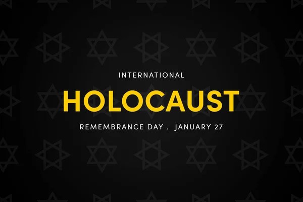 Internationale Holocaust Herdenkingsdag Illustratie Joodse Ster Zwarte Achtergrond Vergeet Nooit — Stockfoto