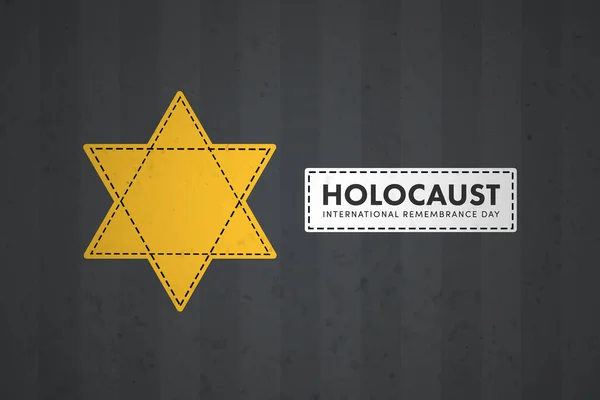 Διεθνής Ημέρα Μνήμης Του Ολοκαυτώματος Εβραϊκό Αστέρι Ρίγες Στη Στολή — Φωτογραφία Αρχείου