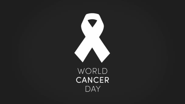 Världscancerdagen Den Februari Cancer Ribbon Awereness Symbol — Stockvideo