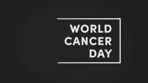 Día Mundial Del Cáncer Febrero Cáncer Cinta Awereness Símbolo — Vídeos de Stock