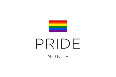 Haziranda Gay Gurur Ayı. LGBTQ çok renkli gökkuşağı bayrağı. Eşcinsel onur konseptinin orijinal renk sembolü, yüksek çözünürlüklü poster