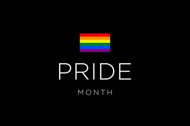 Haziranda Gay Gurur Ayı. LGBTQ çok renkli gökkuşağı bayrağı. Eşcinsel onur konseptinin orijinal renk sembolü, yüksek çözünürlüklü poster
