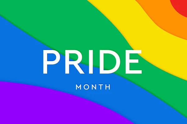 6月のゲイ プライド月間 Lgbtqマルチカラーのレインボーフラッグ ゲイのプライドコンセプトの背景の元の色のシンボル 高解像度のポスター — ストック写真