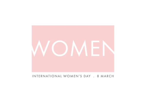 Міжнародний Жіночий День Березня Елегантна Вітальна Листівка Написом Щасливий Жіночий — стокове фото