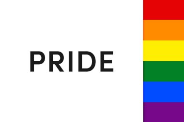 Haziranda Gay Gurur Ayı. LGBTQ çok renkli gökkuşağı bayrağı. Eşcinsel onur konseptinin orijinal renk sembolü, yüksek çözünürlüklü poster
