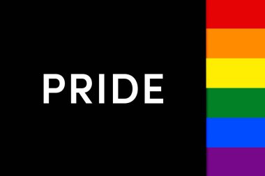 Haziranda Gay Gurur Ayı. LGBTQ çok renkli gökkuşağı bayrağı. Eşcinsel onur konseptinin orijinal renk sembolü, yüksek çözünürlüklü poster