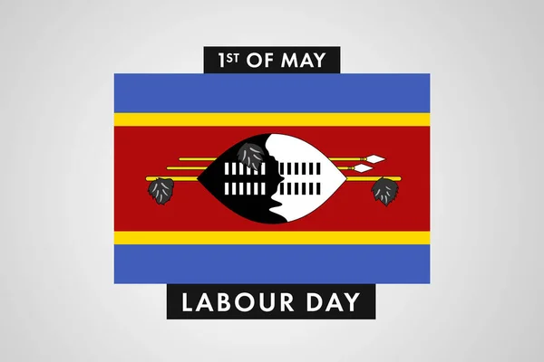 Dzień Pracy Eswatini Międzynarodowy Światowy Dzień Pracowników Tle Eswatini Sztandar — Zdjęcie stockowe
