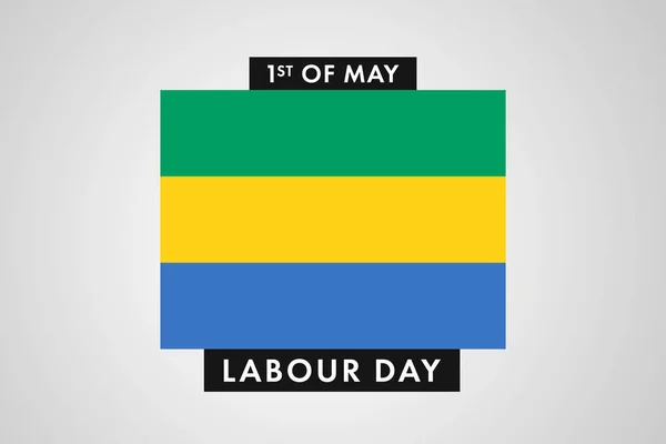 Dzień Pracy Gabonu Międzynarodowy Światowy Dzień Pracowników Gabonie Tło Sztandar — Zdjęcie stockowe