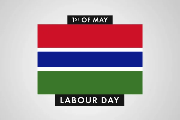 Dzień Pracy Gambii Międzynarodowy Światowy Dzień Pracy Gambii Tło Sztandar — Zdjęcie stockowe