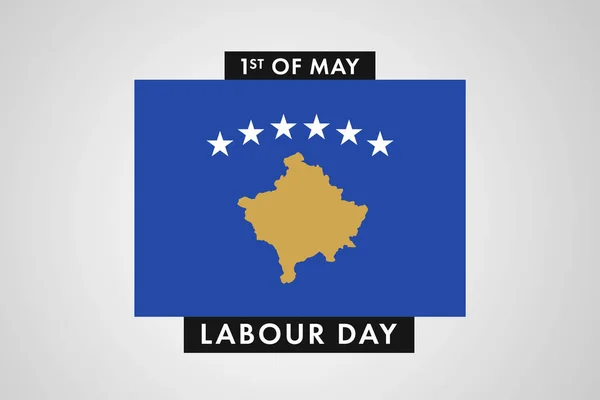Święto Pracy Kosowa Międzynarodowy Światowy Dzień Pracowników Tle Kosowa Sztandar — Zdjęcie stockowe