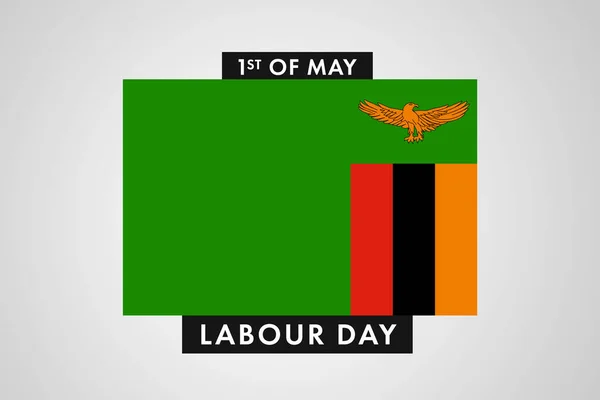 Dzień Pracy Zambii Międzynarodowy Światowy Dzień Pracowników Zambii Tło Sztandar — Zdjęcie stockowe