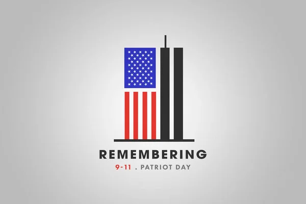 Remembering September Patriot Day Illustration Twin Towers Representing Number Eleven — Stock Photo, Image