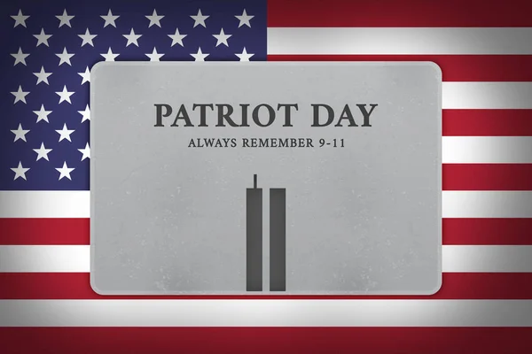 Jag Minns September Patriot Day Illustration Tvillingtornen Som Representerar Nummer Stockfoto