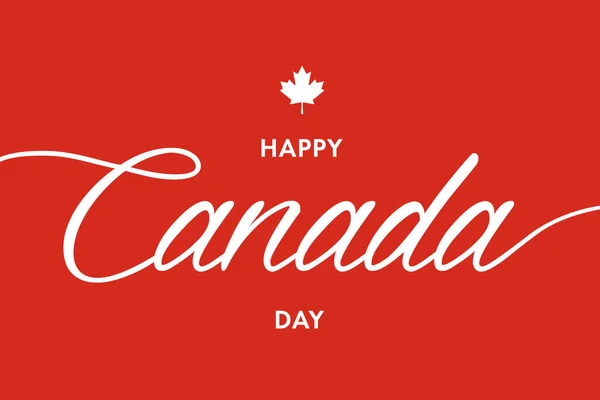 Canada day 1st July. Happy Canada Day modern cover, banner, card or poster, design concept with text and canadian flag maple leaf on a red background.