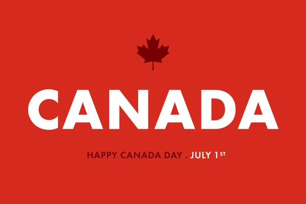 Canada day 1st July. Happy Canada Day modern cover, banner, card or poster, design concept with text and canadian flag maple leaf on a red background.