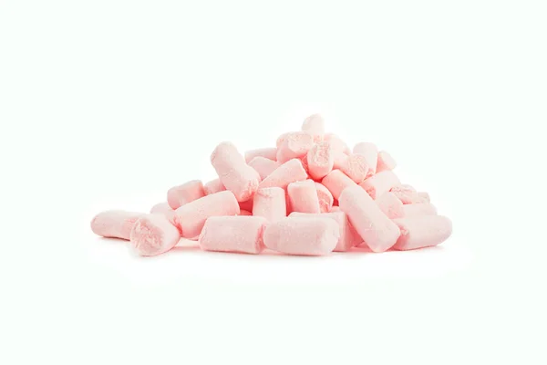 Marshmallow Rosa Isolado Fundo Branco Doces Marshmallows Objetos Isolados — Fotografia de Stock