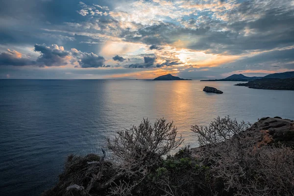 Uma Vista Fascinante Das Ilhas Egeu Partir Topo Colina Cape — Fotografia de Stock