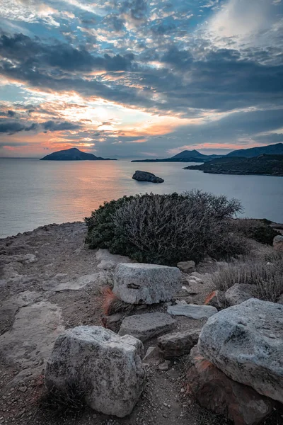 Uma Vista Fascinante Das Ilhas Egeu Partir Topo Colina Cape — Fotografia de Stock