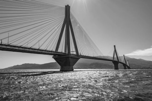 Famosa Ponte Cabo Cidade Patras Península Peloponeso Conectando Margens Golfo — Fotografia de Stock