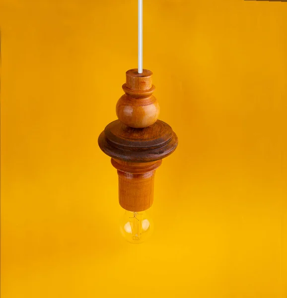 Decoração Home Lustre Madeira Chão Amarelo — Fotografia de Stock