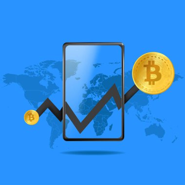 Bitcoin parası. Engelleme teknolojisi, bitcoin para birimleri, kripto para birimi, finans, dijital para madenciliği, kripto para cüzdanı